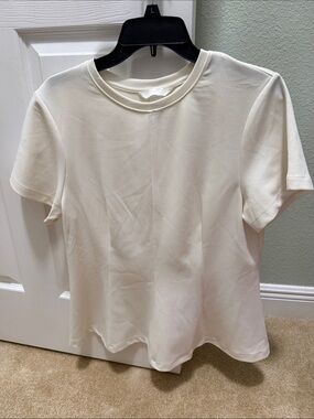 H&M Cream Short-Sleeve Crewneck Top